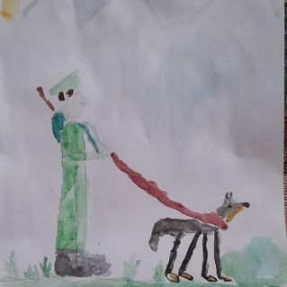 "Пограничник  с собакой на посту"