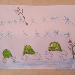 "Рисунки о Блокаде. Регулировщицы на Дороге Жизни."