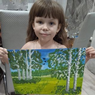 "На лугу".Рисование гуашью.