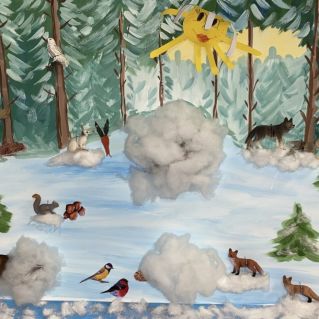 Панно «Кто как зимует в лесу»