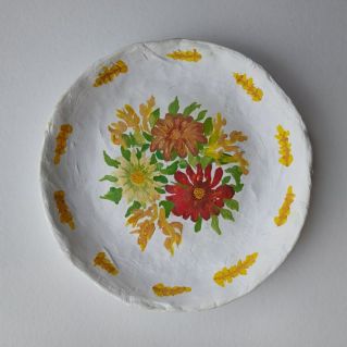 Папье-маше "Тарелочка для любимой мамы"