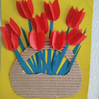 Корзина тюльпанов
