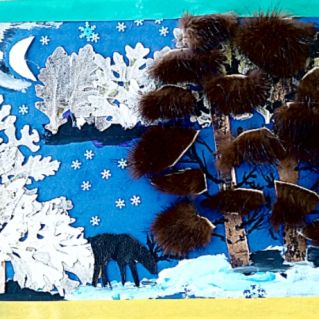 Аппликация "Зимний вечер"