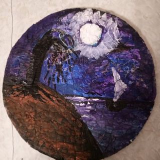 Аппликация "Ночной пейзаж"