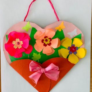 "Весенний букетик", объемные цветы из бумаги