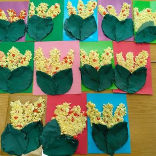 "Веточка мимозы для любимой мамочки моей"