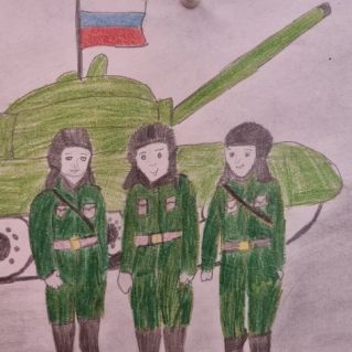 Рисунок "Три танкиста"