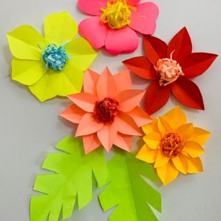"Цветочная композиция", объемные цветы из бумаги, декоративно-прикладное творчество