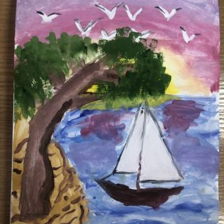 "Морской пейзаж".Гуашь