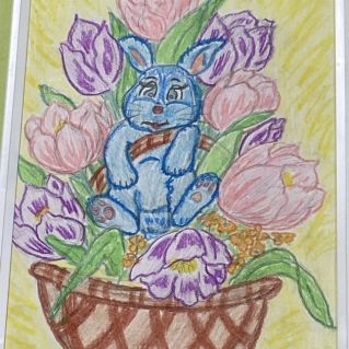 Зайчик в корзине