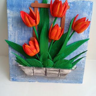 "Корзинка с весенними цветами"