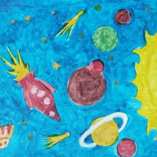 Рисунок "Космические  дали".