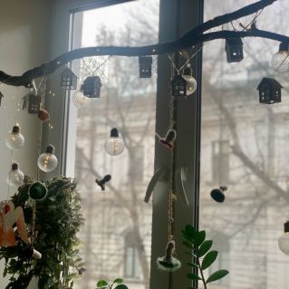 Изобильная осень (инсталяция грибы связанные в техники вязания крючком)