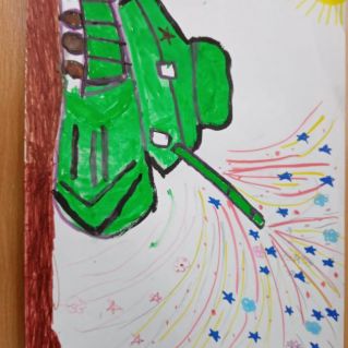 Рисунок ,,Танк с салютом"