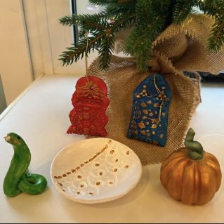 Мои работы из глины. Сказочное кружево. Тыковка. Символ 2025 года.