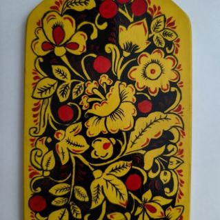 Роспись разделочной доски "Хохлома"