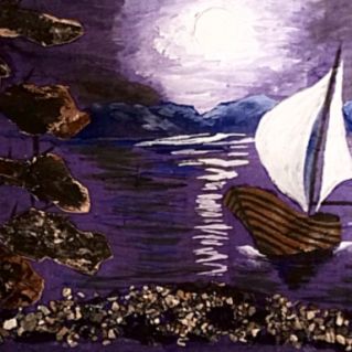 Аппликация "о Байкал. Одинокий парус"