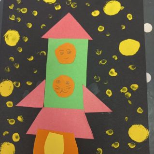 Рисунок " Мы летим на луну"