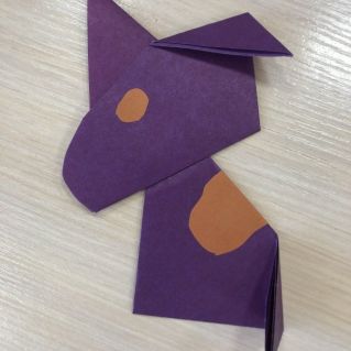 Оригами. Весёлый щенок