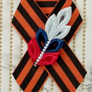 Брошь "Георгиевская лента "Колос"