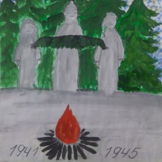 Рисунок "Никто не забыт и ничто не забыто", ИЗО, живопись