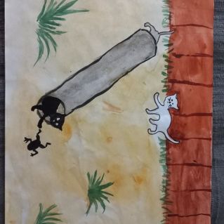 Веселый котенок