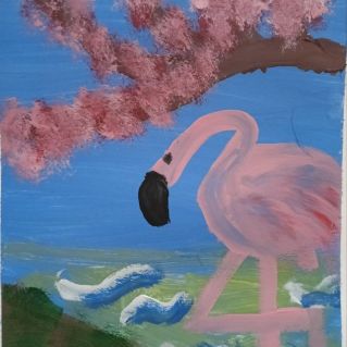Розовый фламинго