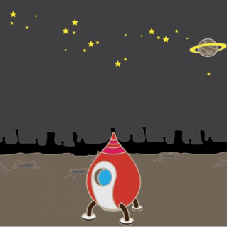 Интерактивная игра-открытка "Запуск ракеты в космос"