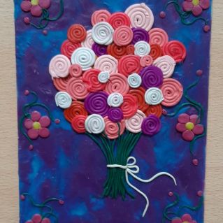 Цветочная композиция из пластилина