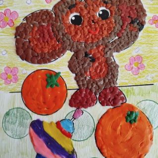 Мой любимый Чебурашка (пластилинография)