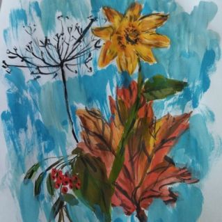 Осенний букет. Гуашь