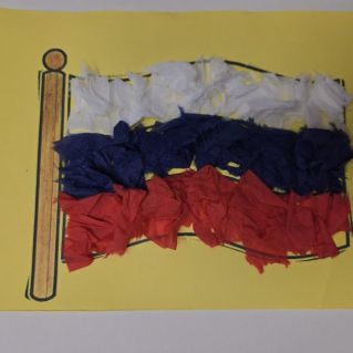 обрывная аппликация "Флаг России"