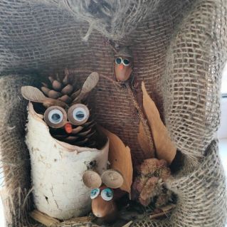 Поделка из природного материала "Совёнок"