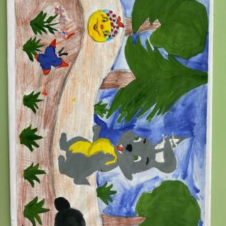 Колобок, румяный бок!