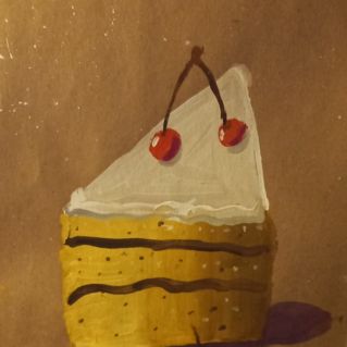 Вкусное пирожное.