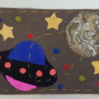 Аппликация из ткани "Космос"