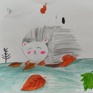 Ежик осенью