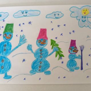 прогулка снеговиков