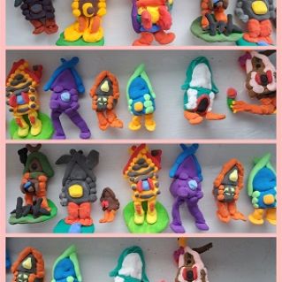 Мои пластилиновые истории избушек на курьих ножках