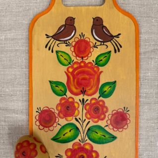 Доска-панно, яйцо. По мотивам нижневычегодской росписи (живописный вид)