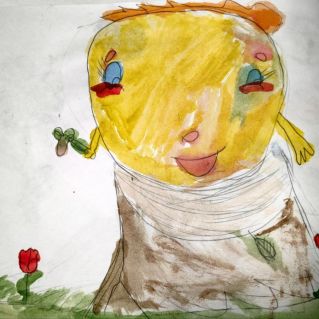 Колобок на осенней полянке