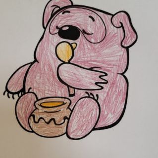 Мишка очень любит мёд