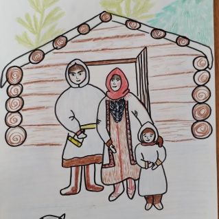 Семья хантов на привале.