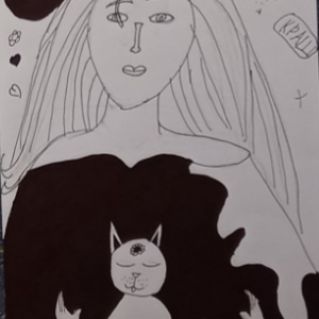 Девочка с котом.