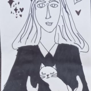 Девочка с котом.