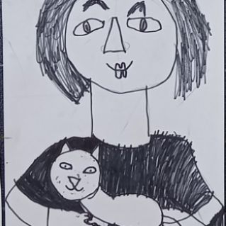 Девочка с котом.