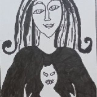 Девочка с котом.