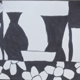 Чёрно-белый натюрморт.