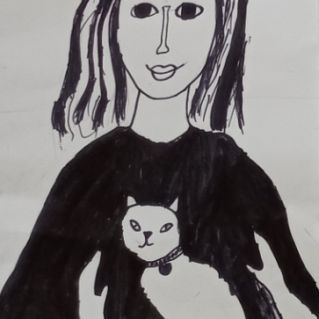 Девочка с котом.