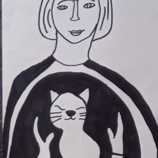 Девочка с котом.